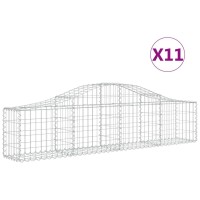 vidaXL Arched Gabion Baskets 11 pcs 78.7