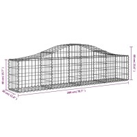 vidaXL Arched Gabion Baskets 11 pcs 78.7