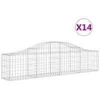 vidaXL Arched Gabion Baskets 14 pcs 78.7