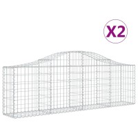 vidaXL Arched Gabion Baskets 2 pcs 78.7