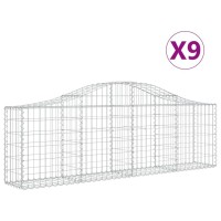 vidaXL Arched Gabion Baskets 9 pcs 78.7