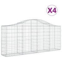 vidaXL Arched Gabion Baskets 4 pcs 78.7