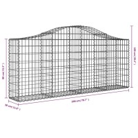 vidaXL Arched Gabion Baskets 4 pcs 78.7