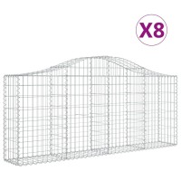 vidaXL Arched Gabion Baskets 8 pcs 78.7