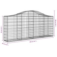 vidaXL Arched Gabion Baskets 11 pcs 78.7