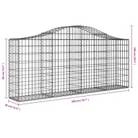 vidaXL Arched Gabion Baskets 20 pcs 78.7