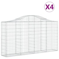 vidaXL Arched Gabion Baskets 4 pcs 78.7