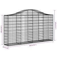 vidaXL Arched Gabion Baskets 4 pcs 78.7