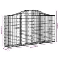 vidaXL Arched Gabion Baskets 6 pcs 78.7