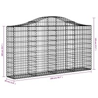 vidaXL Arched Gabion Baskets 20 pcs 78.7