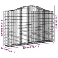 vidaXL Arched Gabion Baskets 4 pcs 78.7