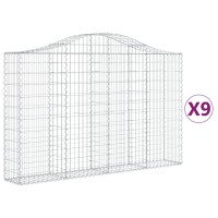 vidaXL Arched Gabion Baskets 9 pcs 78.7