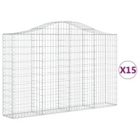 vidaXL Arched Gabion Baskets 15 pcs 78.7