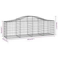 vidaXL Arched Gabion Baskets 3 pcs 78.7