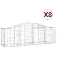 vidaXL Arched Gabion Baskets 8 pcs 78.7