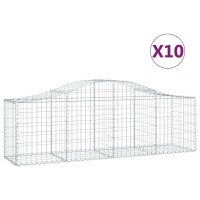 vidaXL Arched Gabion Baskets 10 pcs 78.7