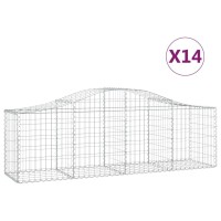 vidaXL Arched Gabion Baskets 14 pcs 78.7