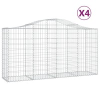 vidaXL Arched Gabion Baskets 4 pcs 78.7