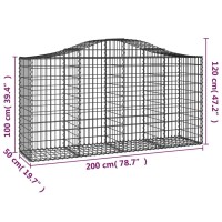 vidaXL Arched Gabion Baskets 4 pcs 78.7