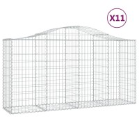 vidaXL Arched Gabion Baskets 11 pcs 78.7