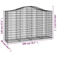 vidaXL Arched Gabion Baskets 2 pcs 78.7