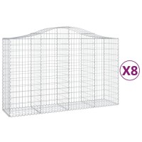 vidaXL Arched Gabion Baskets 8 pcs 78.7