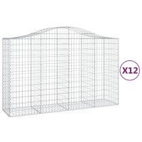 vidaXL Arched Gabion Baskets 12 pcs 78.7