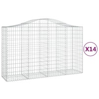 vidaXL Arched Gabion Baskets 14 pcs 78.7