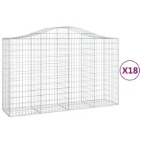 vidaXL Arched Gabion Baskets 18 pcs 78.7