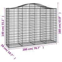 vidaXL Arched Gabion Baskets 4 pcs 78.7