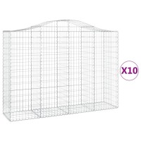 vidaXL Arched Gabion Baskets 10 pcs 78.7