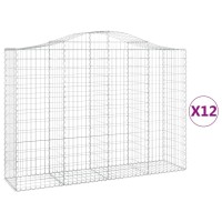 vidaXL Arched Gabion Baskets 12 pcs 78.7