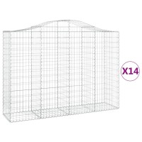 vidaXL Arched Gabion Baskets 14 pcs 78.7