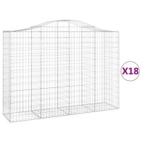 vidaXL Arched Gabion Baskets 18 pcs 78.7