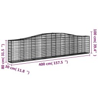 vidaXL Arched Gabion Baskets 2 pcs 157.5