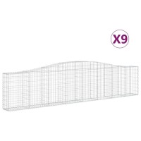 vidaXL Arched Gabion Baskets 9 pcs 157.5