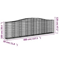 vidaXL Arched Gabion Baskets 2 pcs 157.5