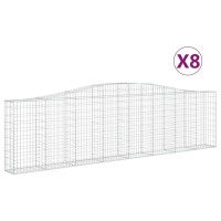 vidaXL Arched Gabion Baskets 8 pcs 157.5