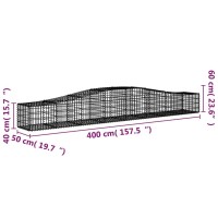 vidaXL Arched Gabion Baskets 4 pcs 157.5