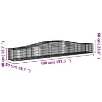 vidaXL Arched Gabion Baskets 6 pcs 157.5