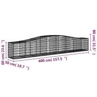 vidaXL Arched Gabion Baskets 3 pcs 157.5