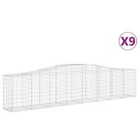 vidaXL Arched Gabion Baskets 9 pcs 157.5