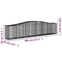 vidaXL Arched Gabion Baskets 9 pcs 157.5