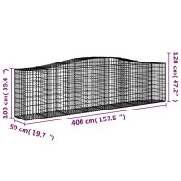 vidaXL Arched Gabion Baskets 7 pcs 157.5