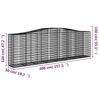 vidaXL Arched Gabion Baskets 4 pcs 157.5