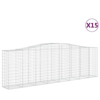 vidaXL Arched Gabion Baskets 15 pcs 157.5