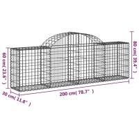 vidaXL Arched Gabion Baskets 5 pcs 78.7