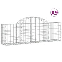 vidaXL Arched Gabion Baskets 9 pcs 78.7