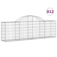 vidaXL Arched Gabion Baskets 12 pcs 78.7