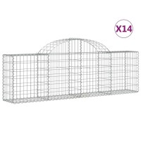 vidaXL Arched Gabion Baskets 14 pcs 78.7